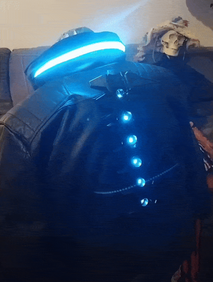 Pulsing Image of a DIY cyberpunk Jacket